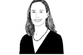 Lynne Steuerle Schofield ’99 pictured in a line drawing
